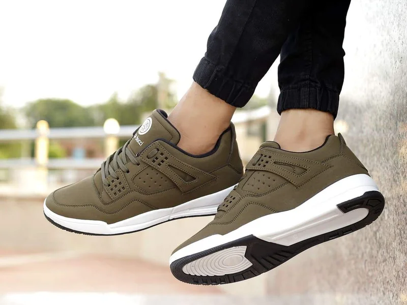 Bacca Bucci Olive Ultraforce Mid-Top Retro Fashion Athletic Sneakers for Men | Best Price UAE